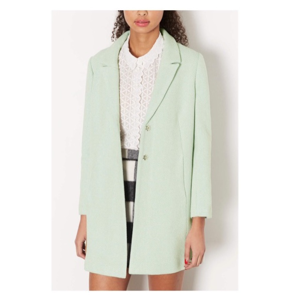topshop mint swing coat xs